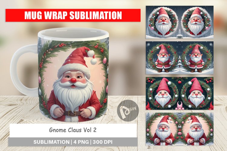 Mug Wrap Design Gnome Claus