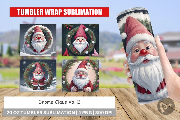 Tumbler Wrap Gnome Claus