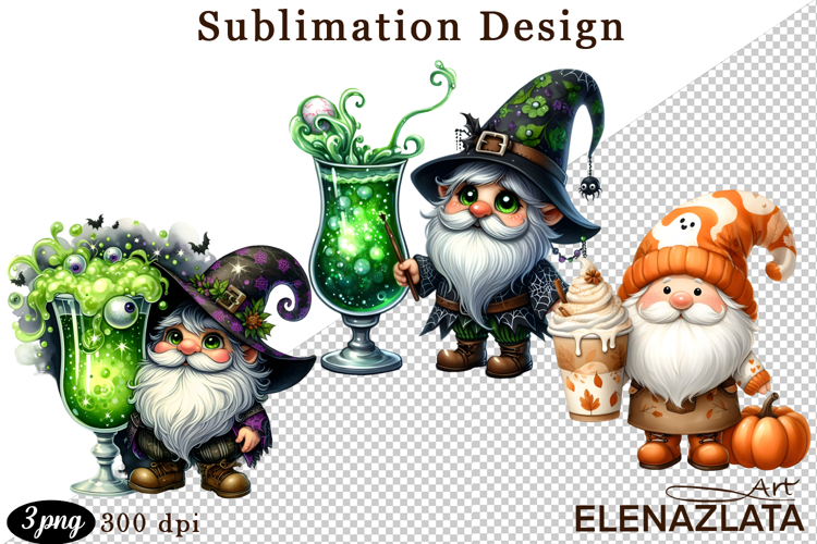 Gnome, Happy Halloween Clipart watercolor clipart