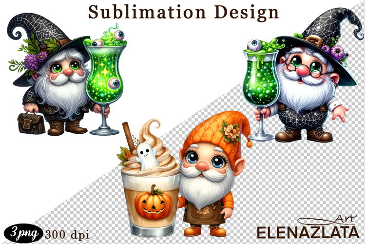 Gnome, Happy Halloween Clipart watercolor clipart