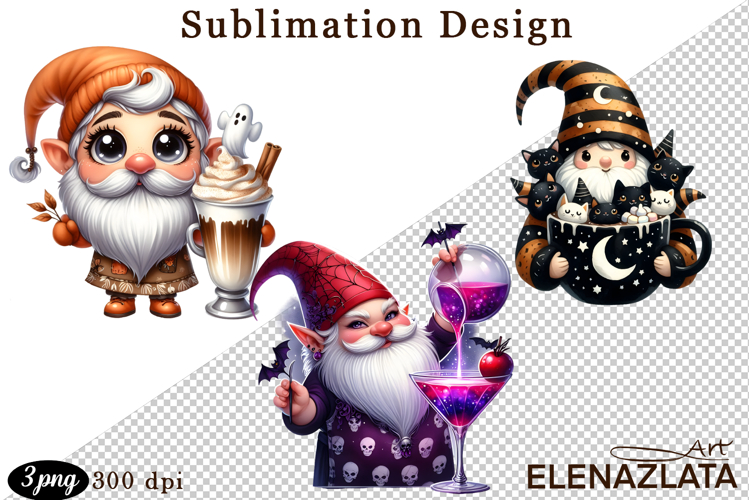 Gnome, Happy Halloween Clipart watercolor clipart
