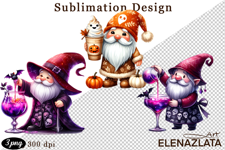 Gnome, Happy Halloween Clipart watercolor clipart