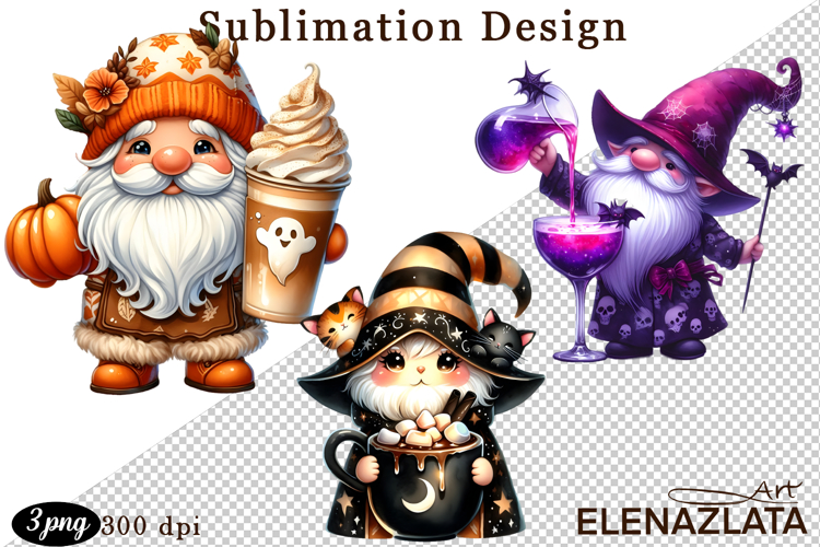 Gnome, Happy Halloween Clipart watercolor clipart