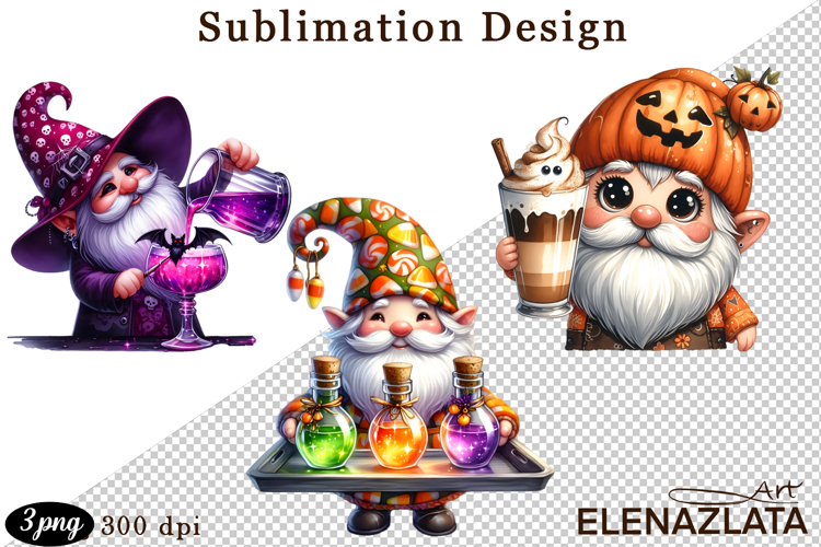 Gnome, Happy Halloween Clipart watercolor clipart