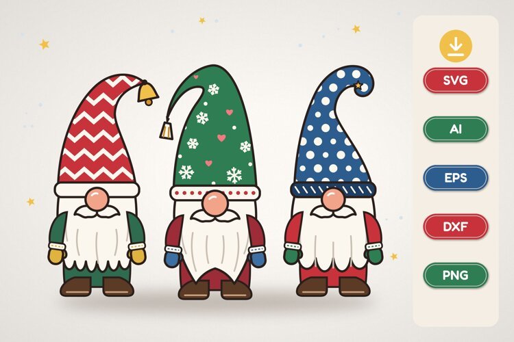 Christmas Gnomes SVG example image 1