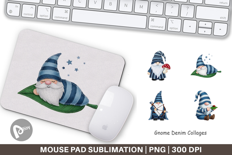 Gnome Denim Adventures Mouse Pad