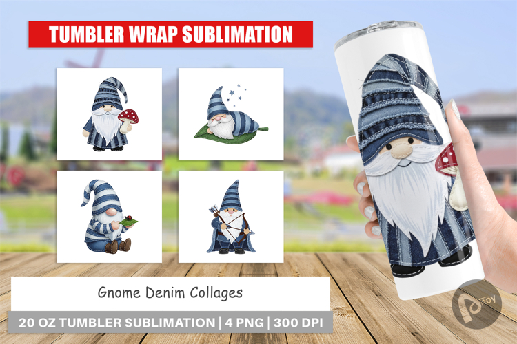 Gnome Denim Adventures Tumbler example image 1