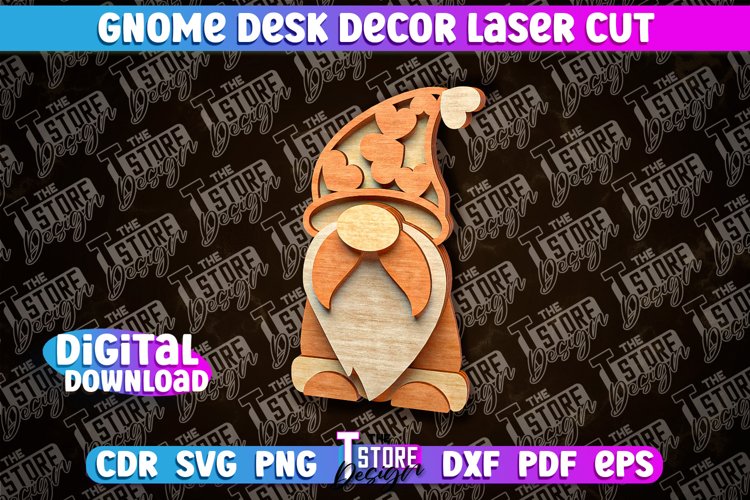 Gnome Desk Decor Laser Cut | Gnome Laser Cut Design | CNC