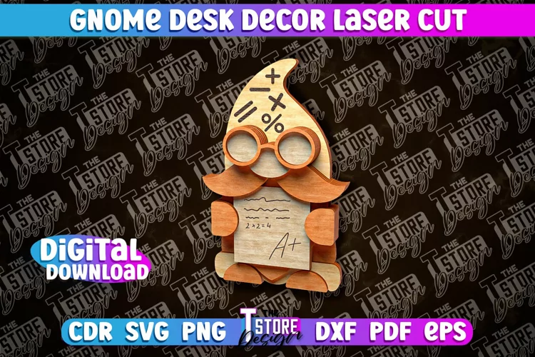 Gnome Desk Decor Laser Cut | Gnome Laser Cut Design | CNC