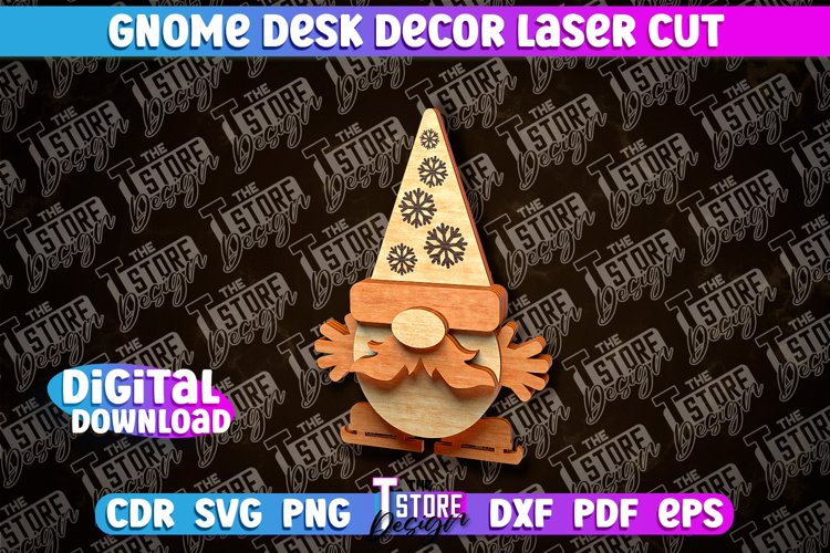 Gnome Desk Decor Laser Cut | Gnome Laser Cut Design | CNC