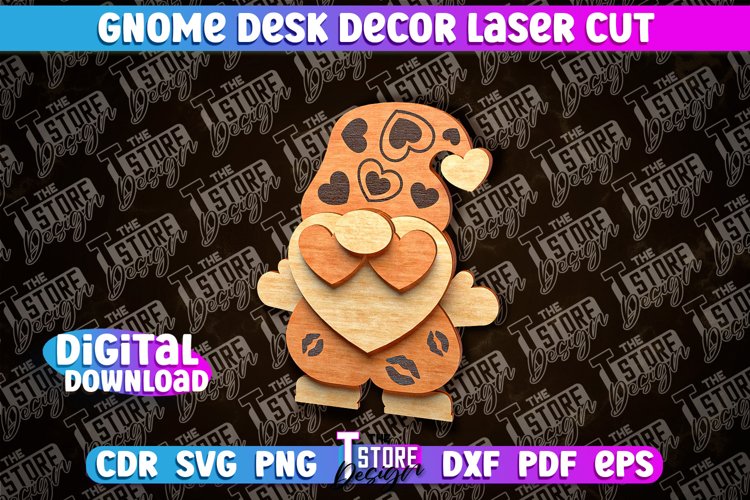 Gnome Desk Decor Laser Cut | Gnome Laser Cut Design | CNC