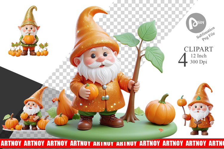 Fall Gnome Clipart Image 3