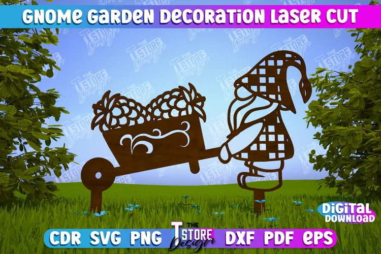 Garden Gnome Decoration | Garden Stakes | Lawn Decor | CNC