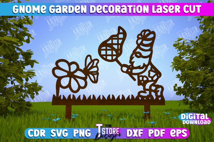 Garden Gnome Decoration | Garden Stakes | Lawn Decor | CNC