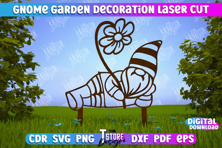 Garden Gnome Decoration | Garden Stakes | Lawn Decor | CNC