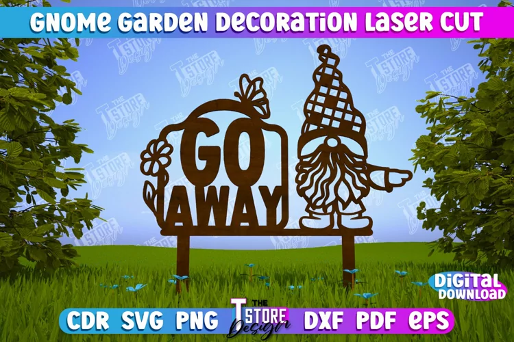 Garden Gnome Decoration | Garden Stakes | Lawn Decor | CNC