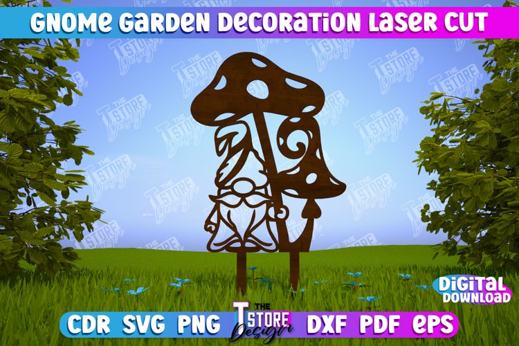 Garden Gnome Decoration | Garden Stakes | Lawn Decor | CNC