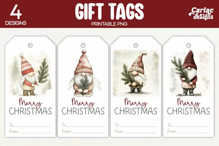 Christmas Gift Tags, Merry Christmas Printable Tags
