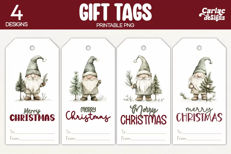 Christmas Gift Tags, Merry Christmas Printable Tags