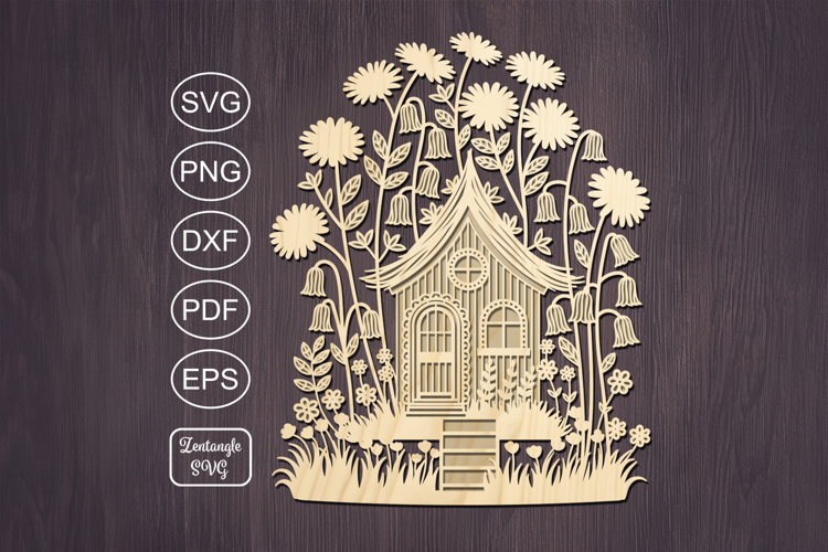 Autumn gnome house lasercut svg autumn laser cut or keychain