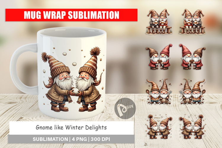 Gnome Winter Delights Mug Wrap