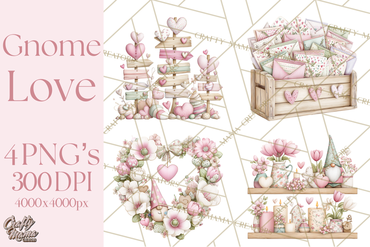 Valentine Gnome Clipart PNG, Gnome Girl Valentine Clip Art