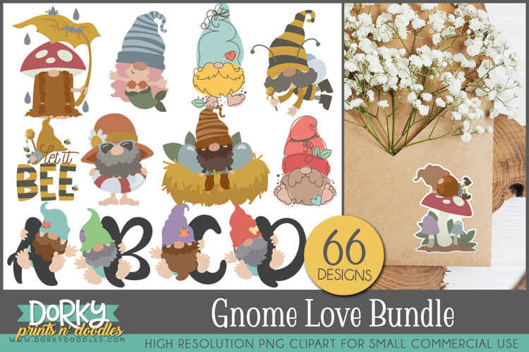 Gnome Love Clipart Bundle