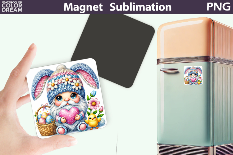 Easter Gnome Magnet Design | Spring Bunny Hat Sublimation