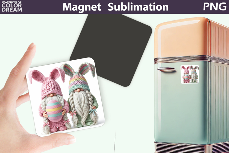 Easter Gnome Magnet Design | Pastel Gnome Spring Sublimation