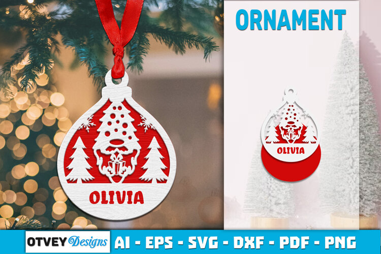 Gnome Ornaments for Holiday Lasercut example image 1