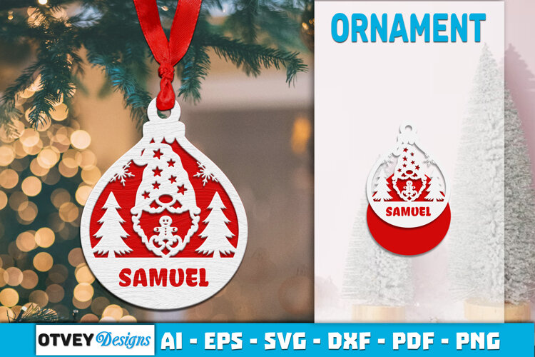 Gnome Ornaments for Holiday Lasercut example image 1