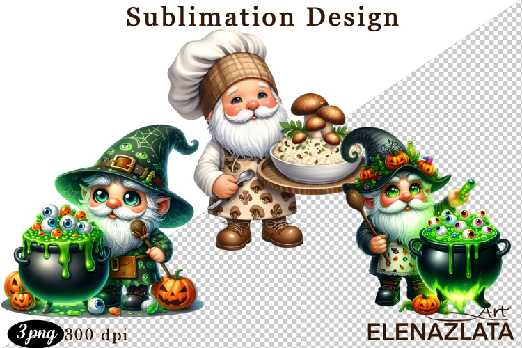 Gnome, Happy Halloween Clipart watercolor clipart