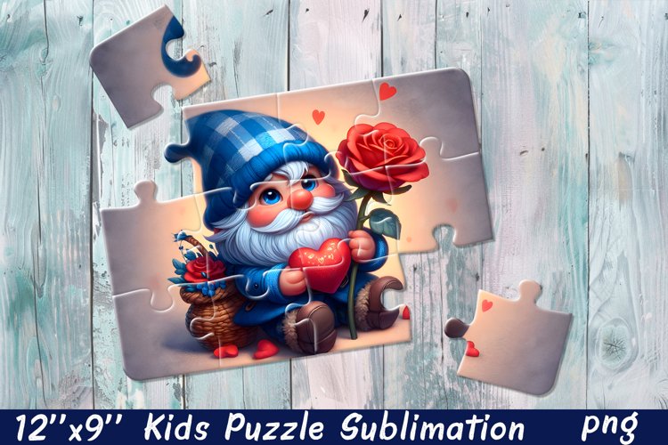 Gnome flowers| Floral Sublimation Puzzle Design