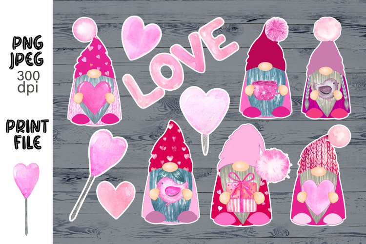 Gnome Valentines Day Stickers | Valentine Love Sticker