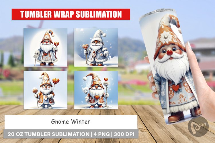 Tumbler Wrap Gnome Winter