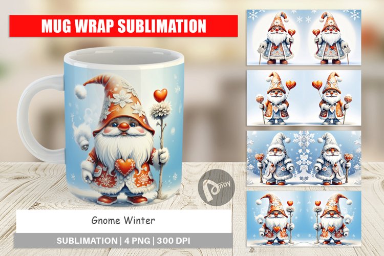Mug Wrap Design Gnome Winter