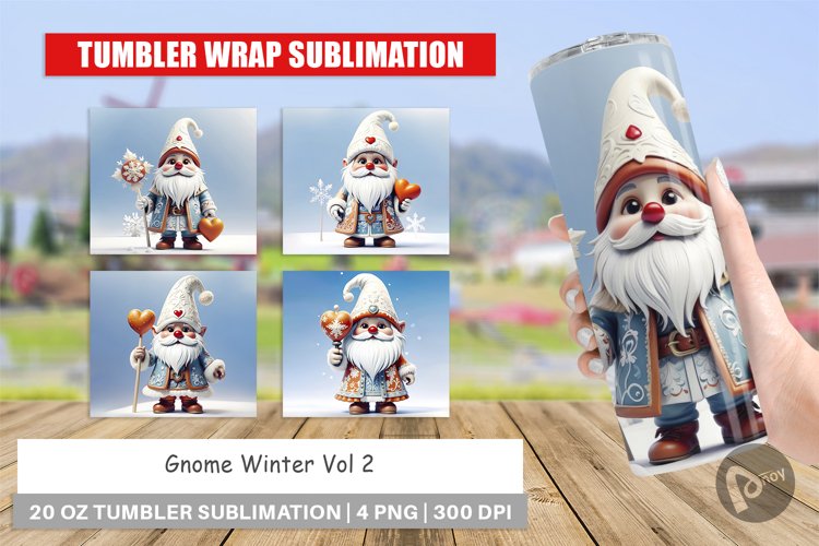 Tumbler Wrap Gnome Winter
