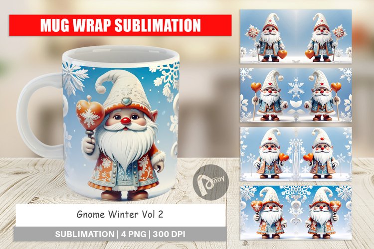 Mug Wrap Design Gnome Winter