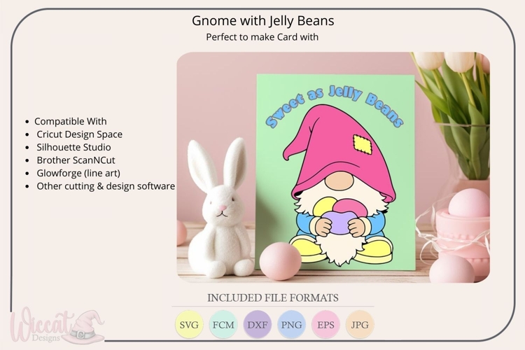 Easter gnome with jelly beans svg cut file,