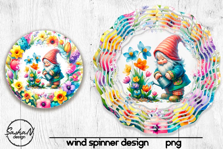 Spring gnome wind spinner png