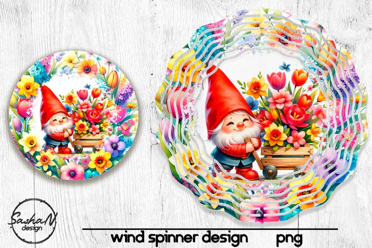 Spring gnome wind spinner, Wind spinner png