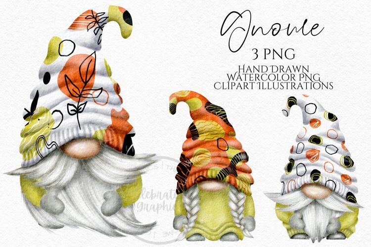 Modern Abstract Gnomes | Watercolor PNG Clipart