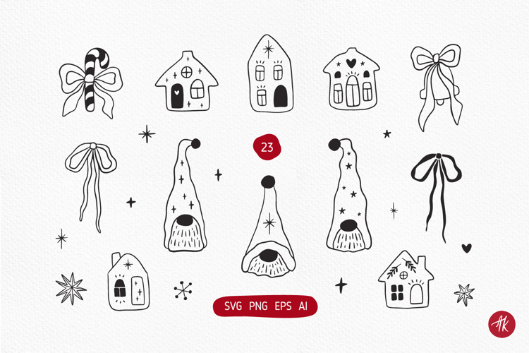 Christmas Gnomes SVG Files, Xmas Clipart PNG, Happy Holidays