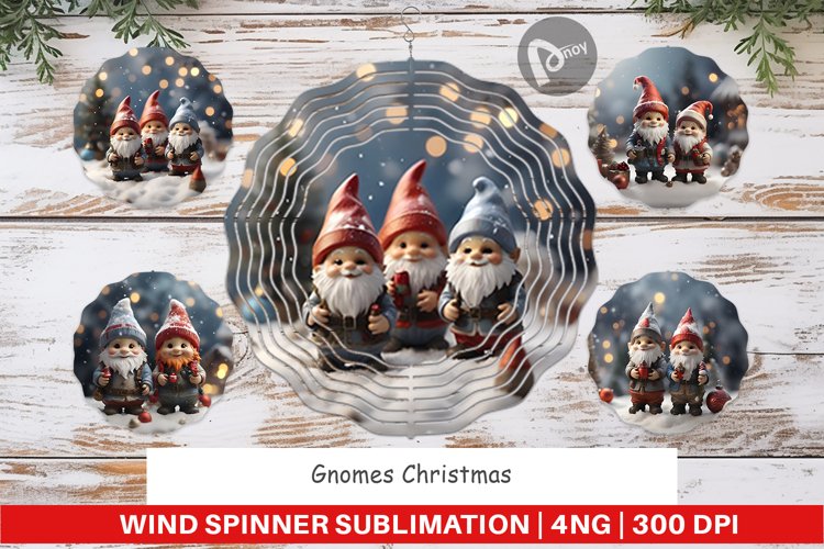Wind Spinner Gnomes Christmas