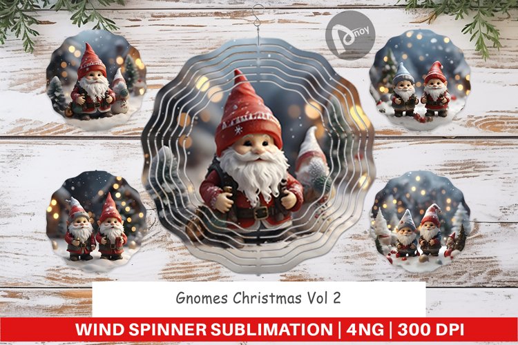 Wind Spinner Gnomes Christmas