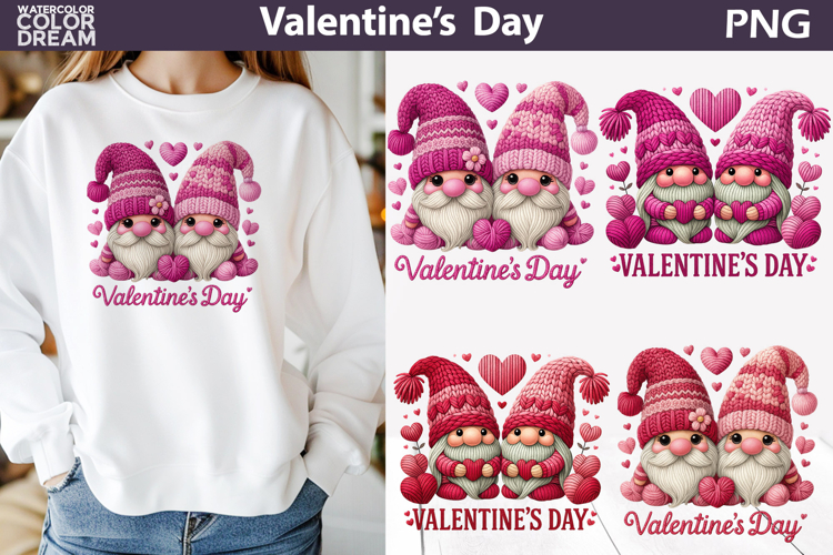 Gnomes Valentine Clipart | Valentines Day Sublimation
