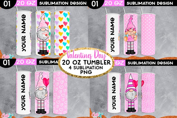 Gnomes for Valentines Day Sublimation Tumbler
