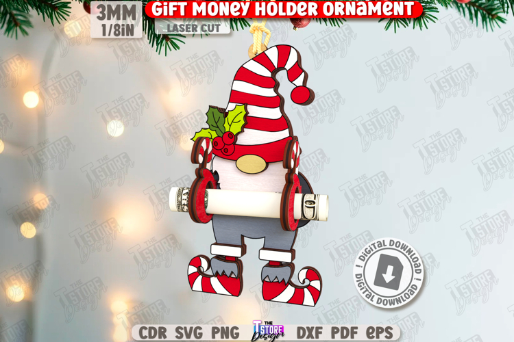 Gnome Gift Money Holder Laser Cut|Christmas Gnome|Xmas Laser
