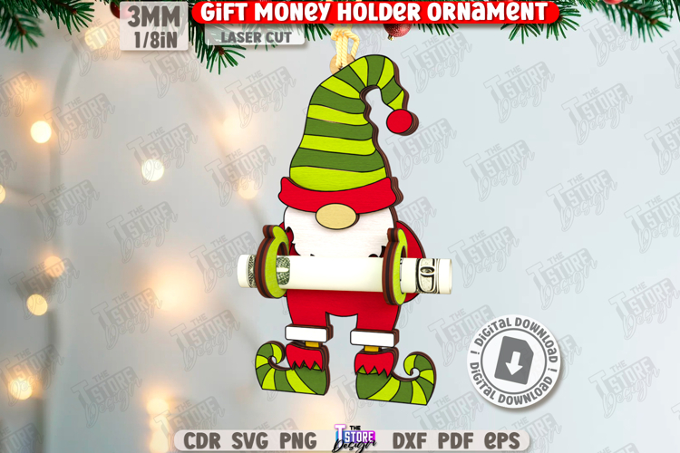 Gnome Gift Money Holder Laser Cut|Christmas Gnome|Xmas Laser