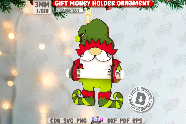 Gnome Gift Money Holder Laser Cut|Christmas Gnome|Xmas Laser